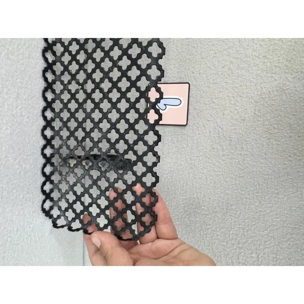 Black Metal Wall Shelves Pair Lattice Filigree MCM 13.5x4.5 Decor VTG
